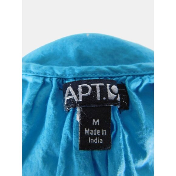 Apt 9 Turquoise Beaded Boho Tank M - Ruffle Hem Embellished - Excellent - Picture 9 of 11